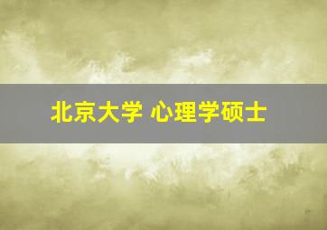 北京大学 心理学硕士